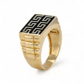 14K Yellow gold Greek ring-72937