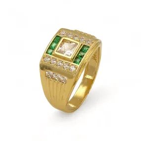 14K Yellow gold  green fancy ring-227211