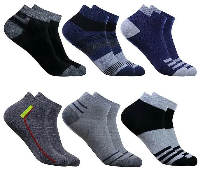 5 Pairs Soft & Comfortable Ankle Socks for Men & Women (Multi-Design, 5 pairs)