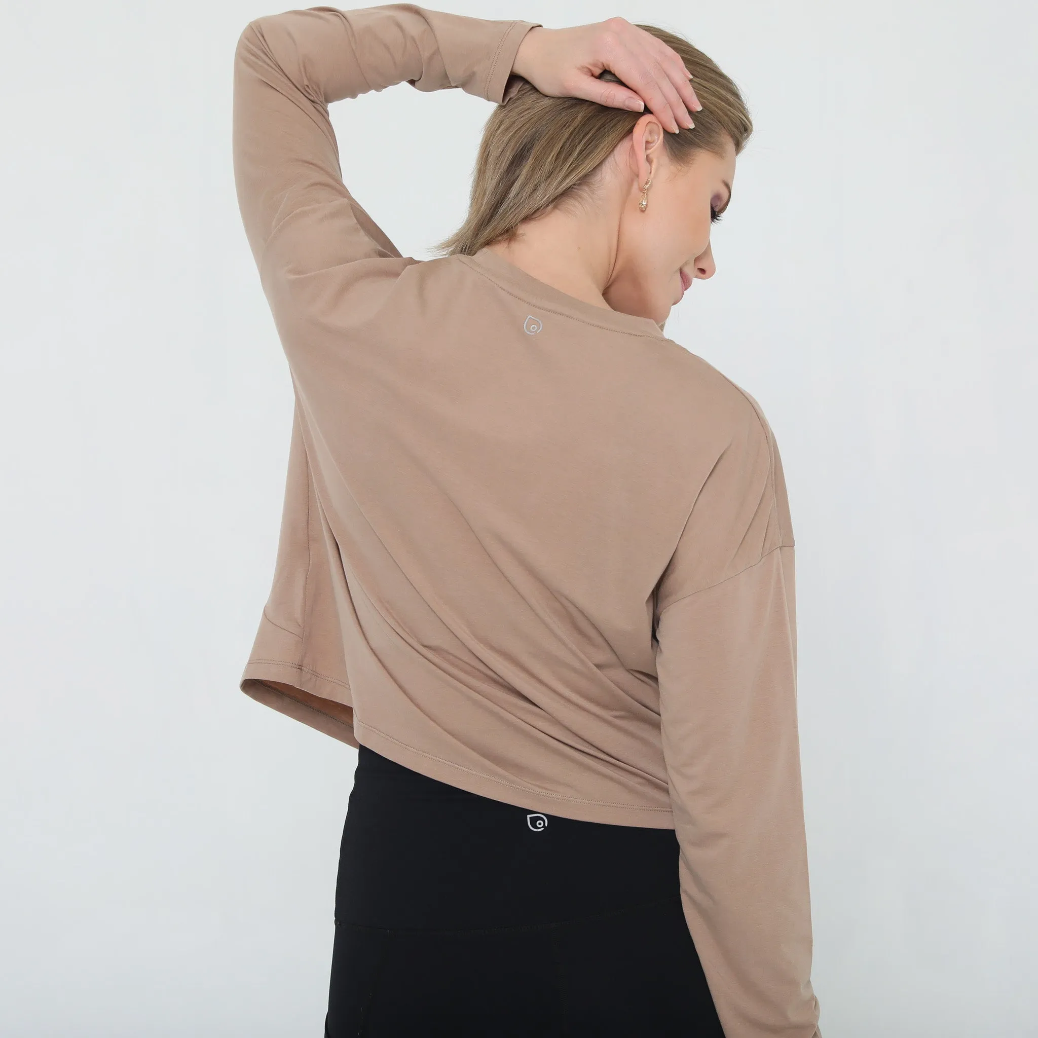 Abigail Long Sleeve Nursing Pullover (Taupe)