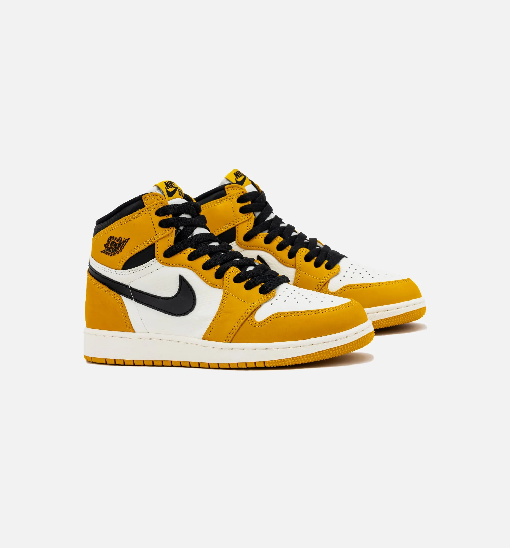 Air Jordan 1 Retro High OG Yellow Ochre Grade School Lifestyle Shoe - Yellow Ochre/Sail/Black