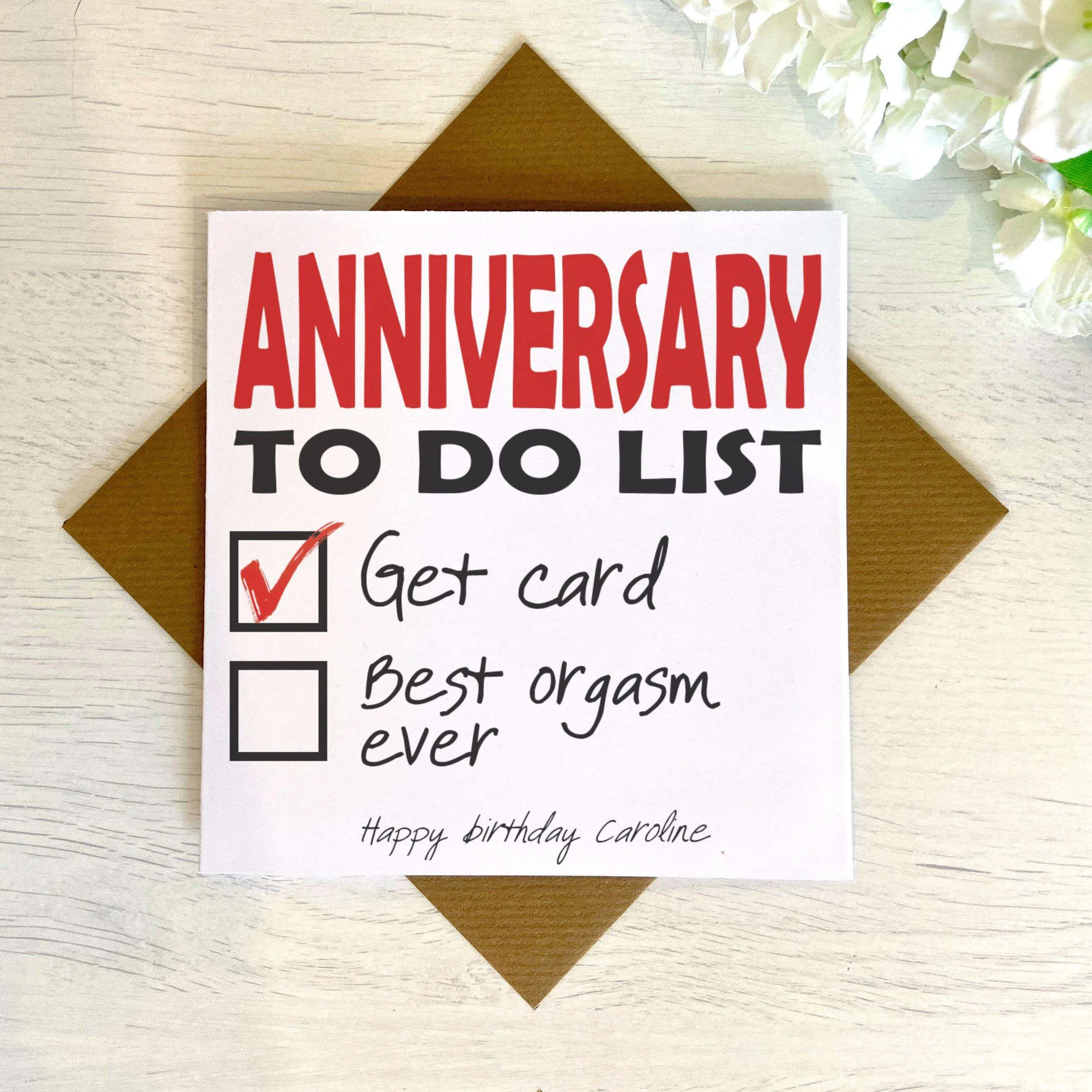 Anniversary To Do List Card