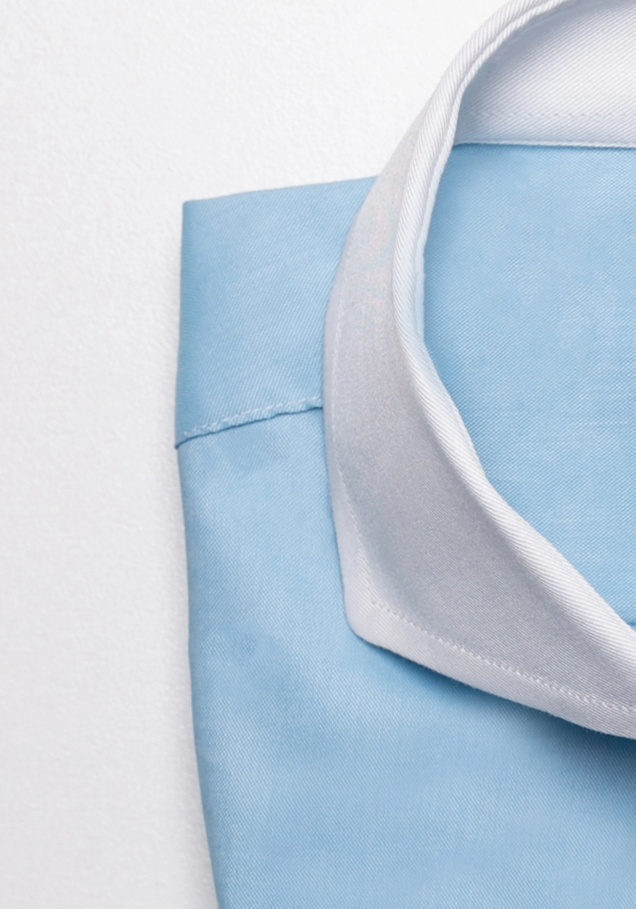 Aqua Stretch Poplin Shirt - White Contrast Collar