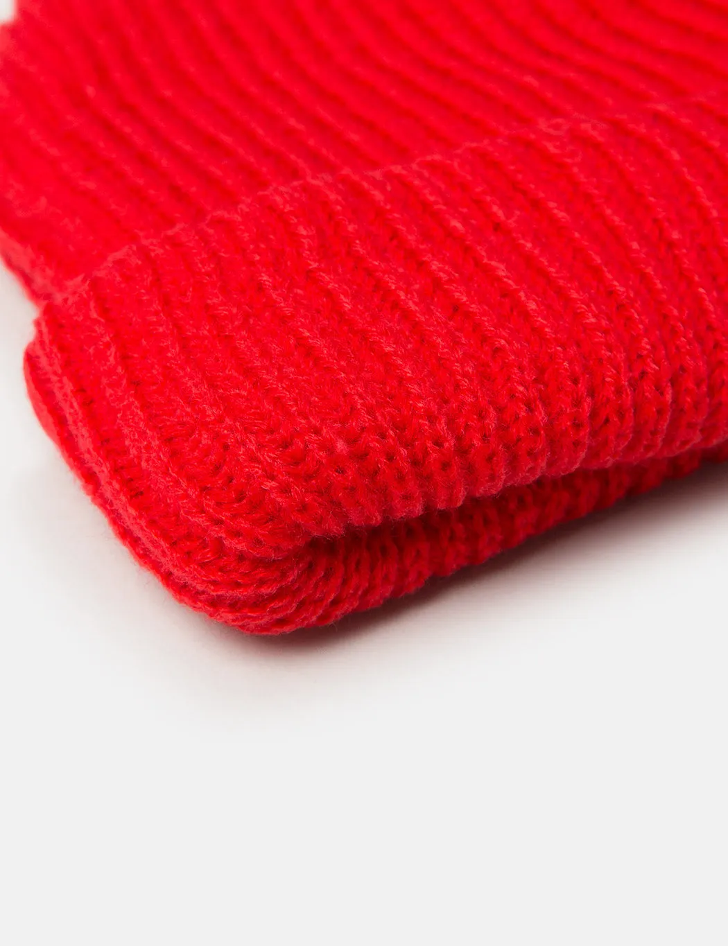 Article. Fisherman Rib Beanie Hat - Red