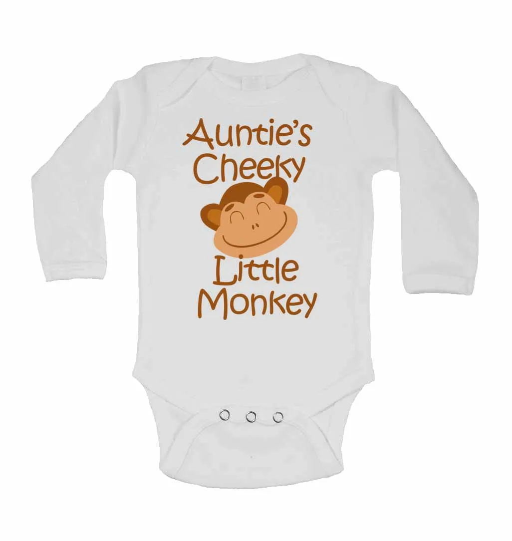 Auntie's Cheeky Little Monkey - Long Sleeve Baby Vests