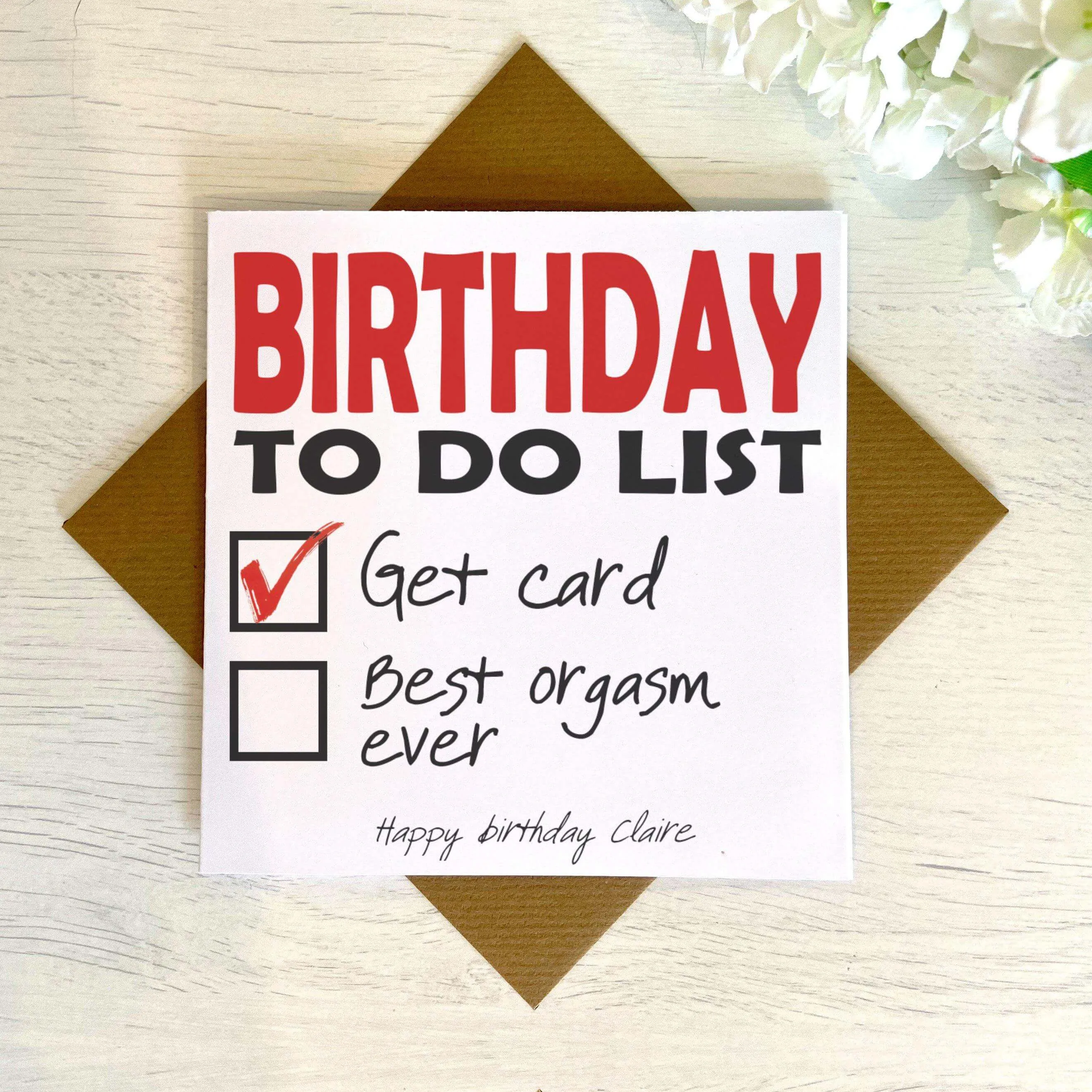 Birthday To Do List Card