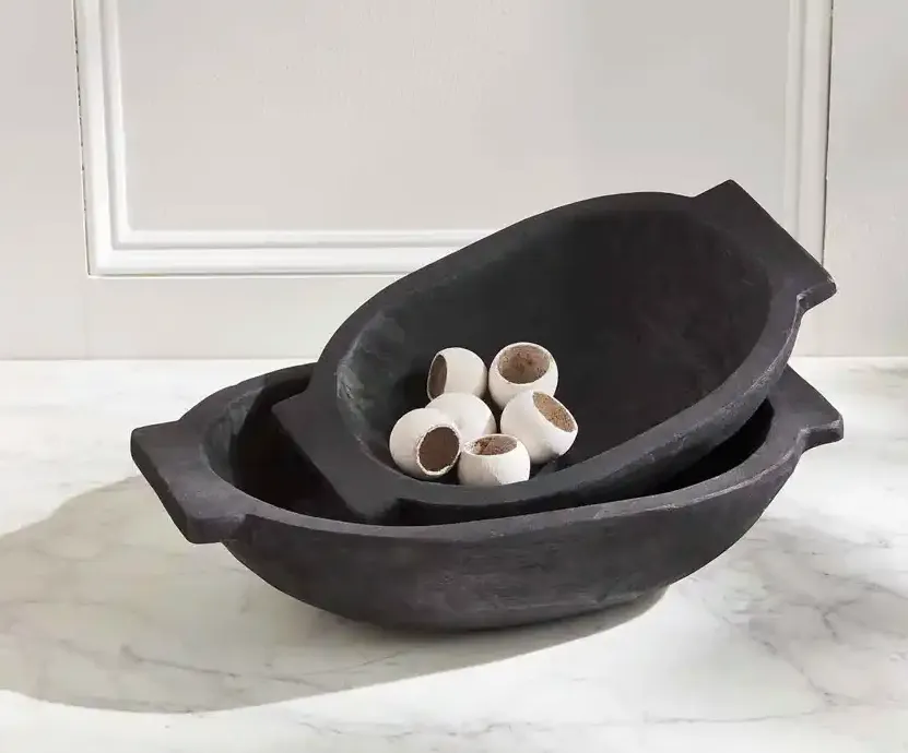 Black Oval Dough Bowl