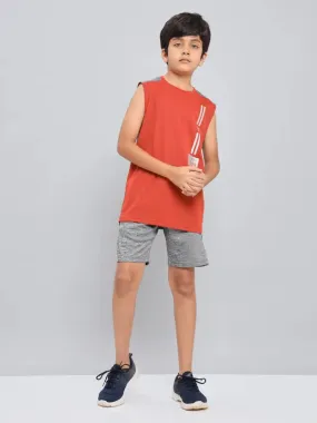 Boys Melange Slim Fit Shorts with TECHNO GUARD