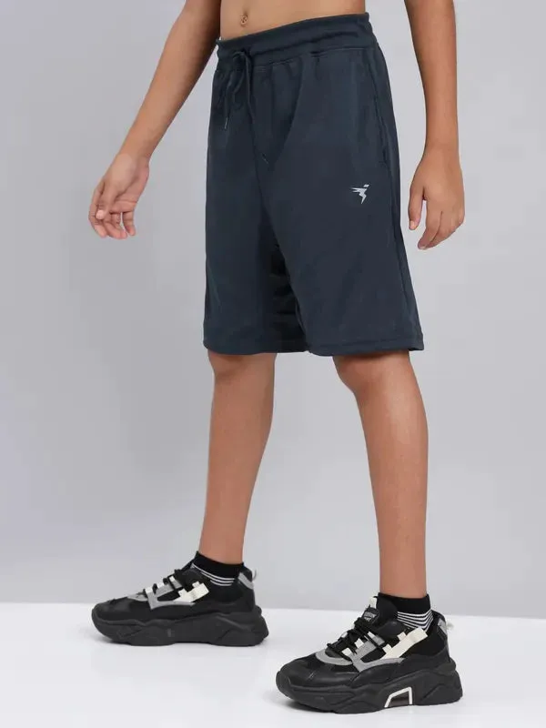 Boys Solid Slim Fit Shorts with TECHNO COOL 