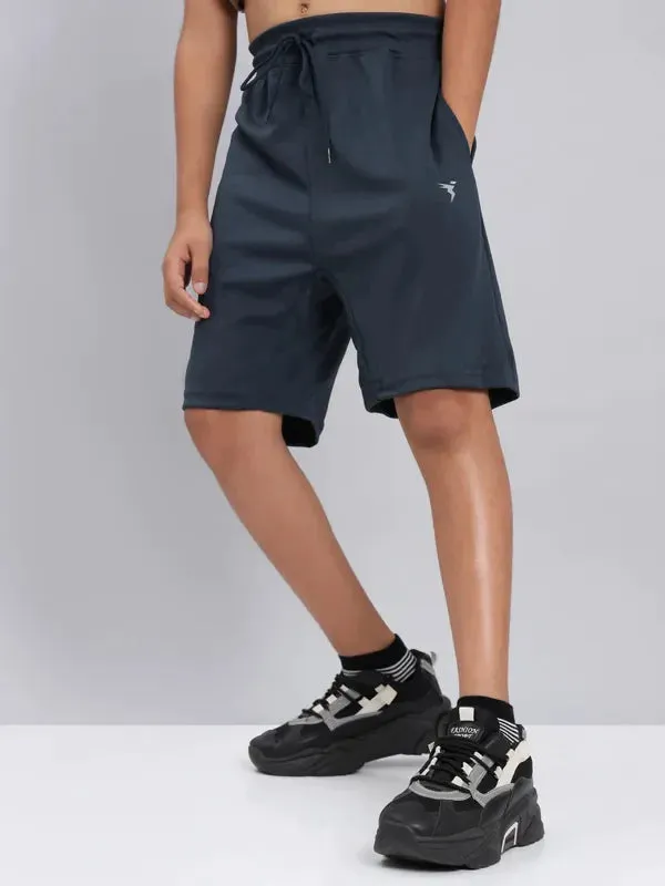 Boys Solid Slim Fit Shorts with TECHNO COOL 