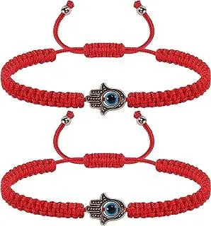 Bracelet, Evil Eye/Red Hamsa Braided Adjustable