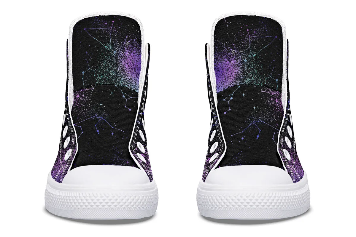 Cat-Astro-Phe High Tops - Classic Premium Canvas Shoes with Comfortable and Durable Soles