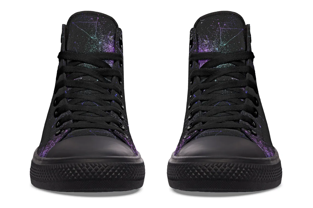 Cat-Astro-Phe High Tops - Classic Premium Canvas Shoes with Comfortable and Durable Soles