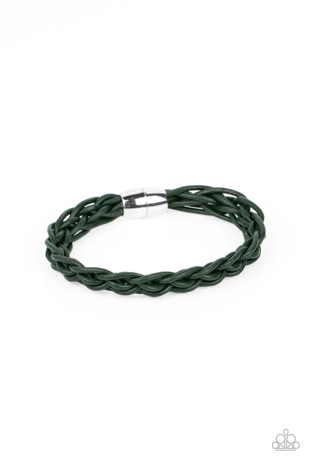 Cattle Ranch Green Leather Bracelet  - Paparazzi Accessories