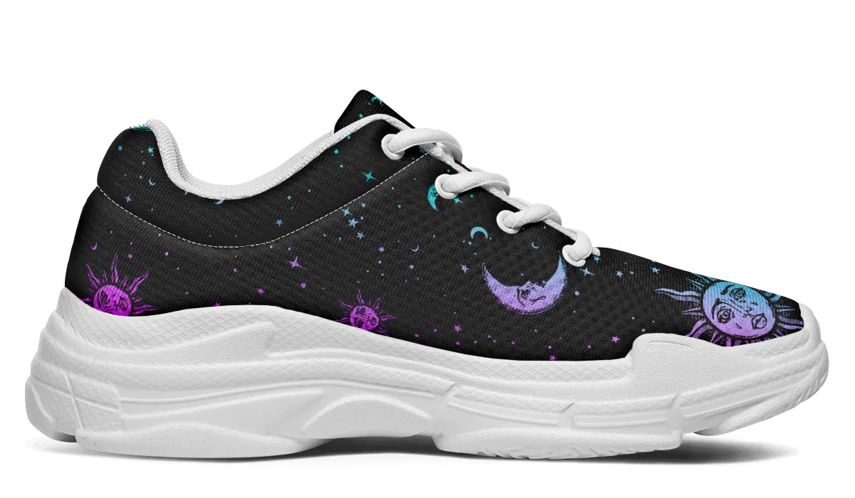 Celestial Pastel Chunky Sneakers - Light Breathable and Comfortable Sports Shoes with Platform Soles