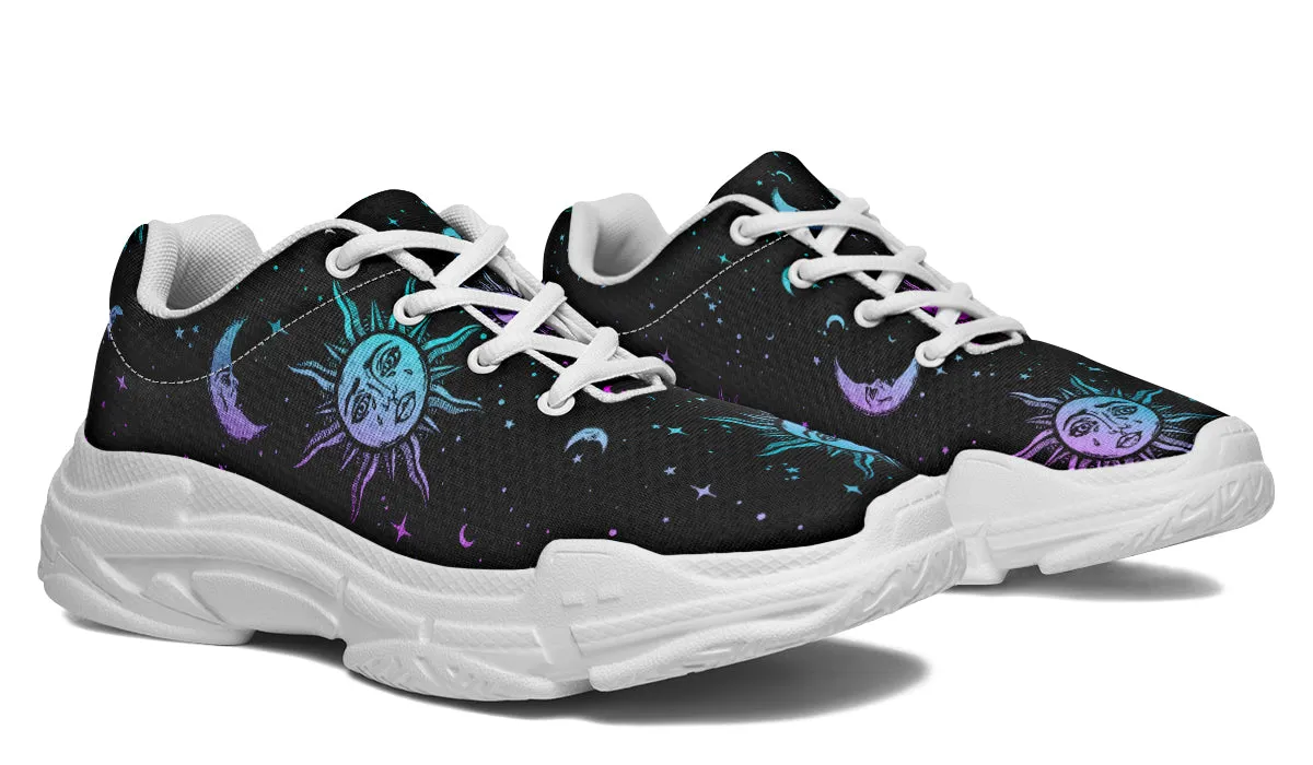 Celestial Pastel Chunky Sneakers - Light Breathable and Comfortable Sports Shoes with Platform Soles