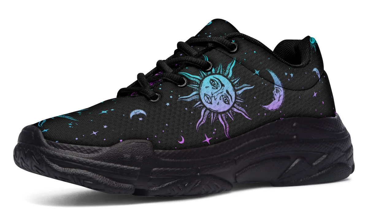 Celestial Pastel Chunky Sneakers - Light Breathable and Comfortable Sports Shoes with Platform Soles