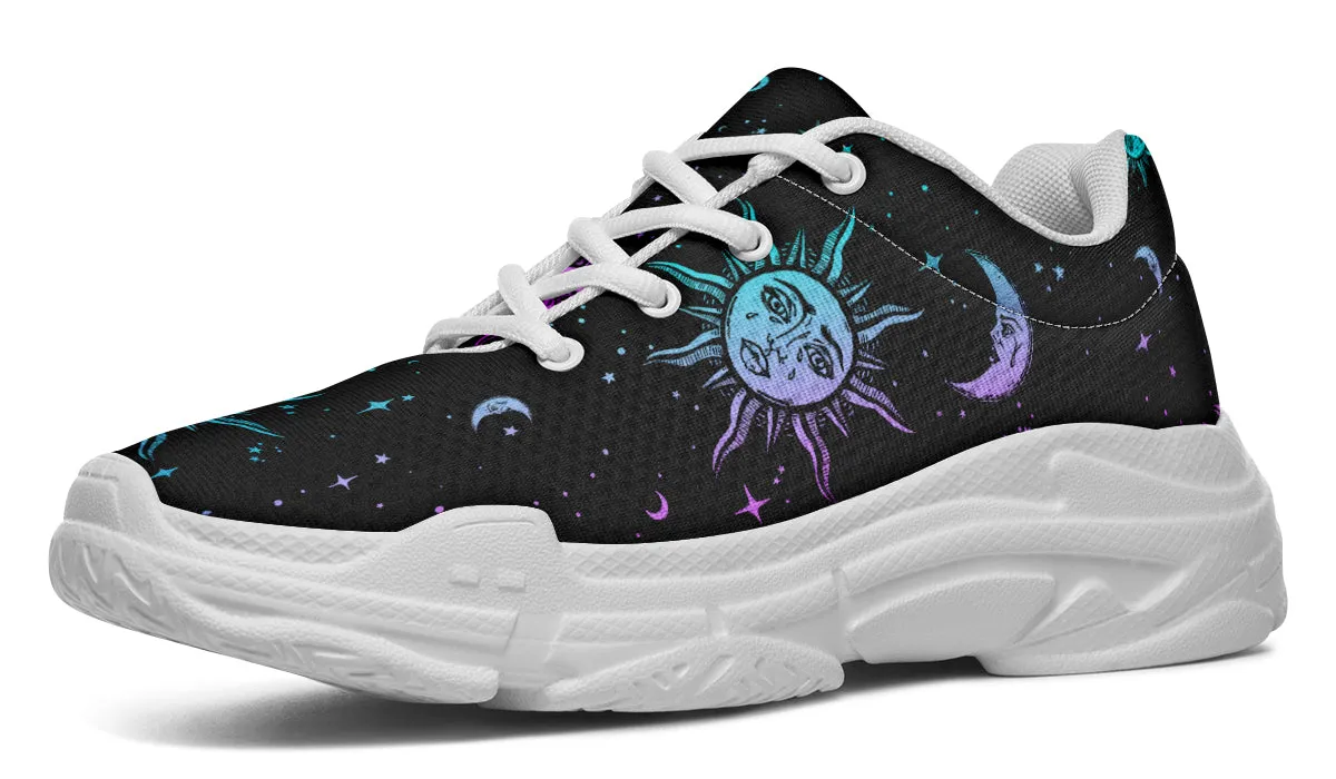 Celestial Pastel Chunky Sneakers - Light Breathable and Comfortable Sports Shoes with Platform Soles