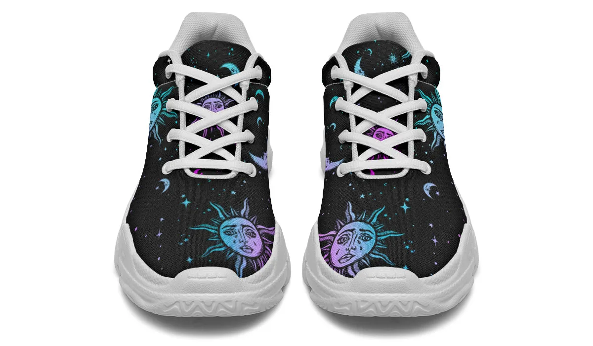 Celestial Pastel Chunky Sneakers - Light Breathable and Comfortable Sports Shoes with Platform Soles