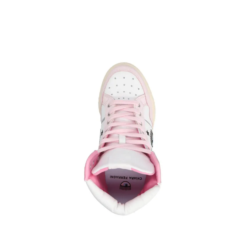 CHIARA FERRAGNI SNEAKERS CFB152 HIGH BIANCO-ROSA CHIARO