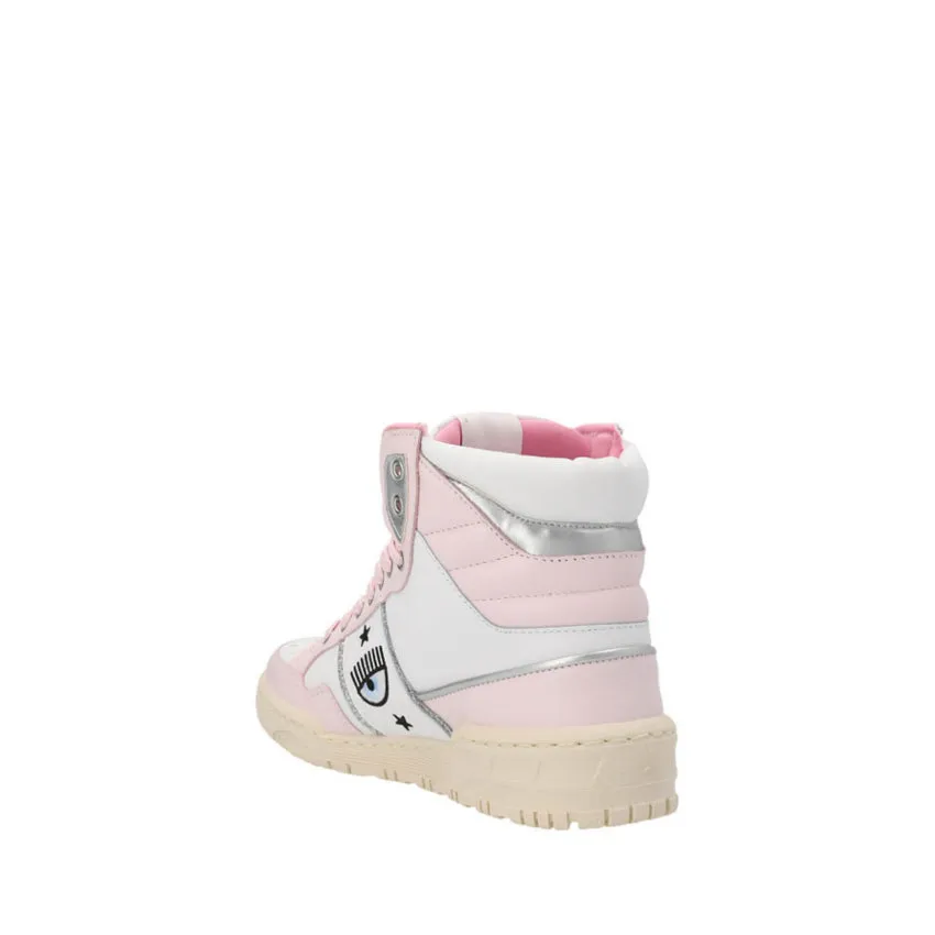 CHIARA FERRAGNI SNEAKERS CFB152 HIGH BIANCO-ROSA CHIARO