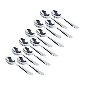 Classic by Embassy Dessert Spoon, Pack of 12, Stainless Steel, 18 cm (Ajanta, 14 Gauge)