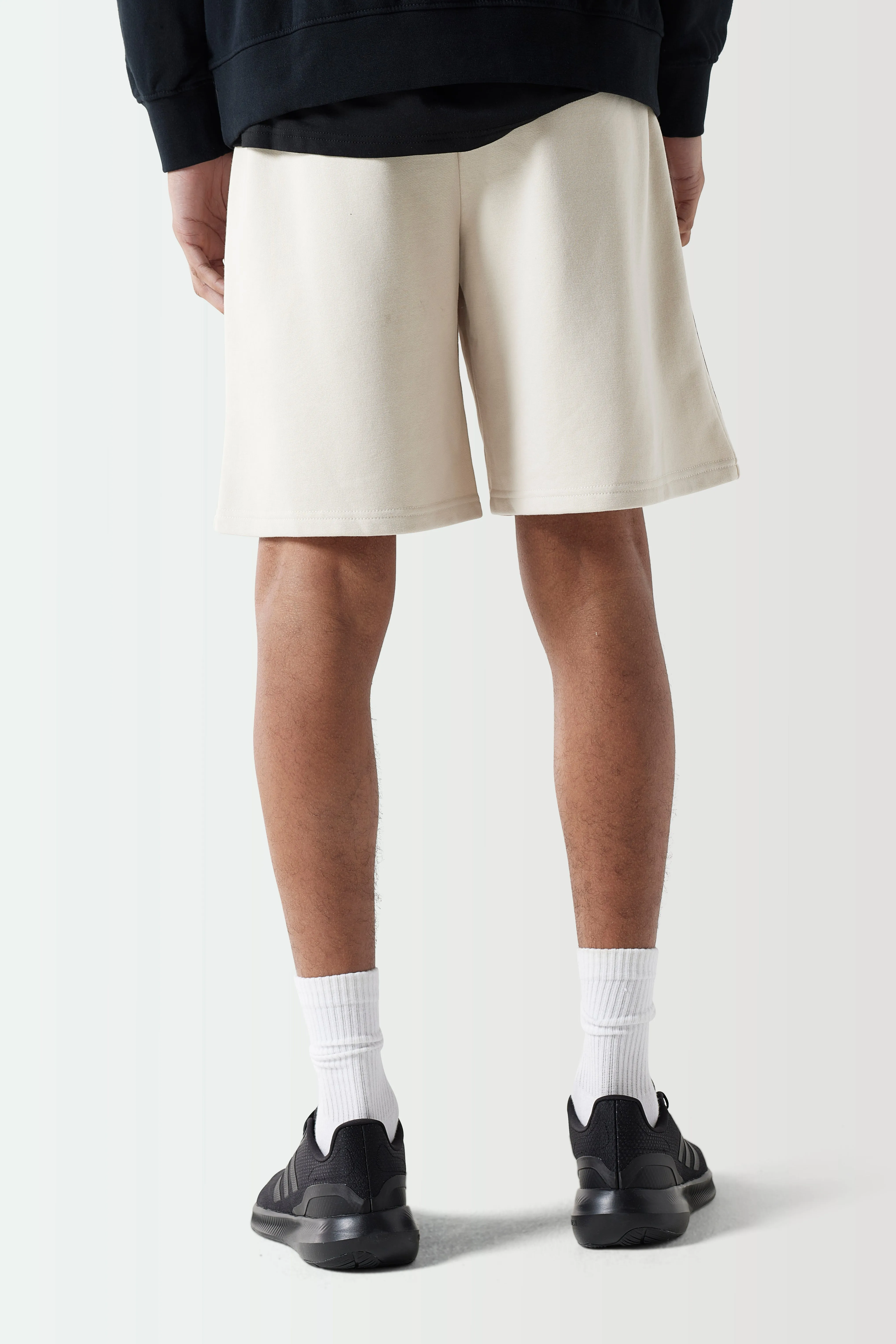 Colour Block Taped Sweat Shorts - Coconut / Stone