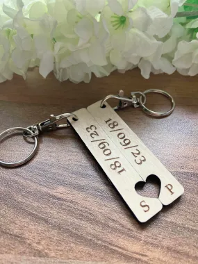 Couples Anniversary Keyrings