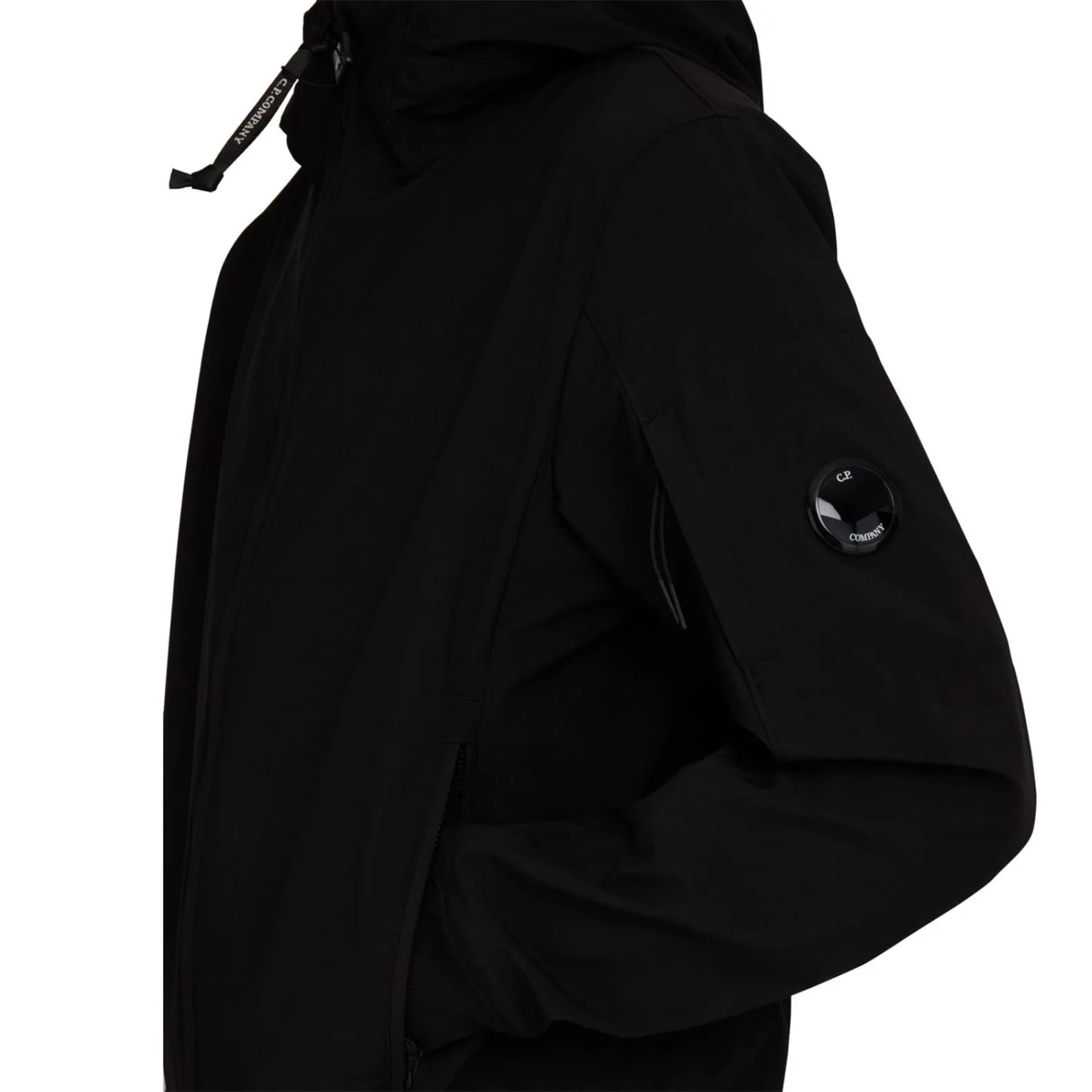 CP COMPANY PRO-TEK LENS LIGHTWEIGHT HOODED JACKET BLACK