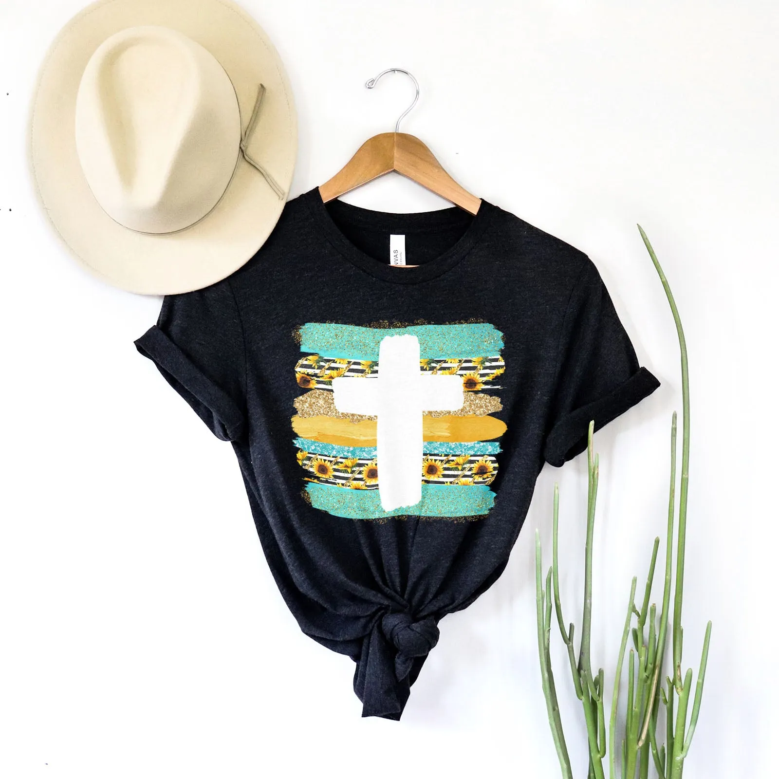 Cross Brushstrokes Sunflower Tee