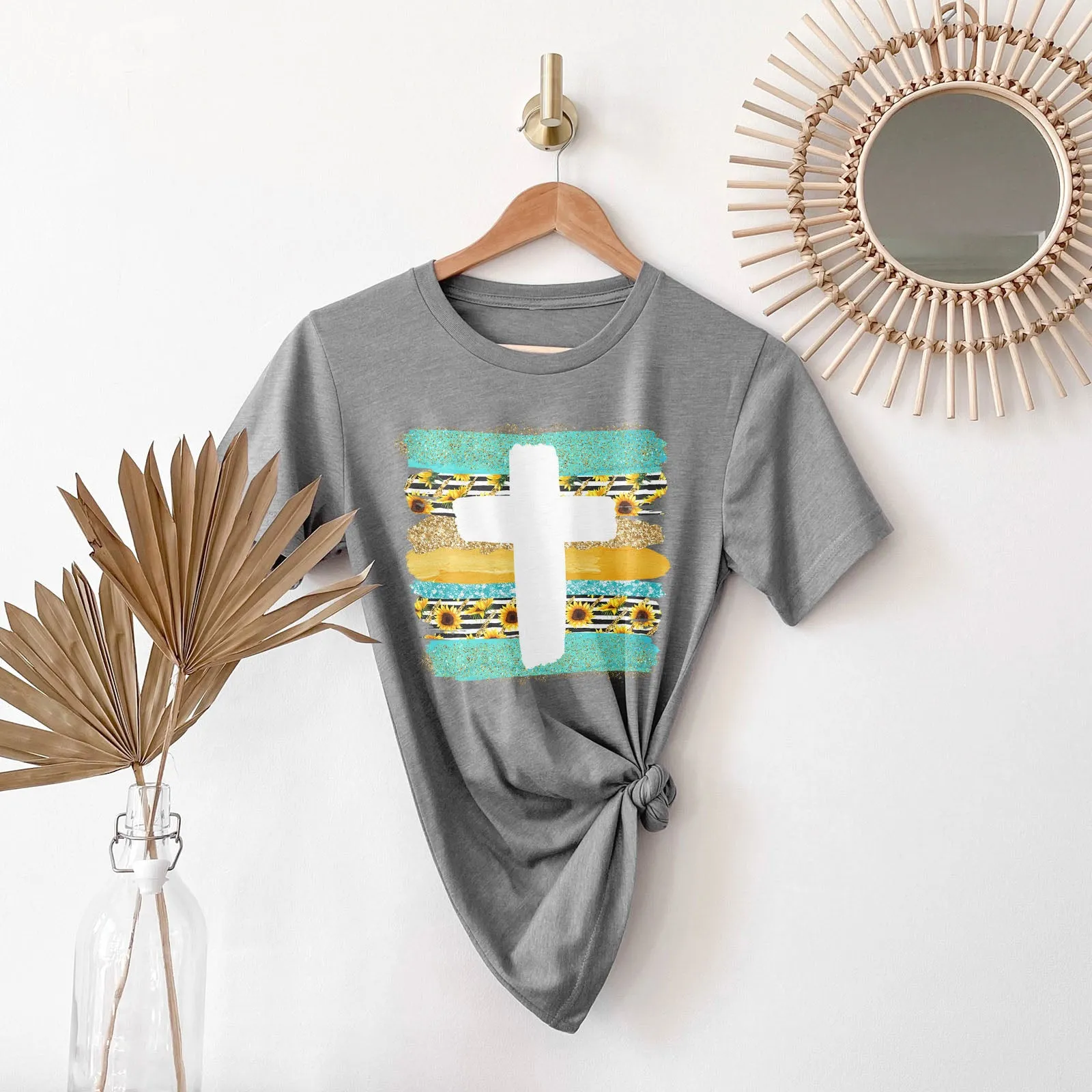 Cross Brushstrokes Sunflower Tee