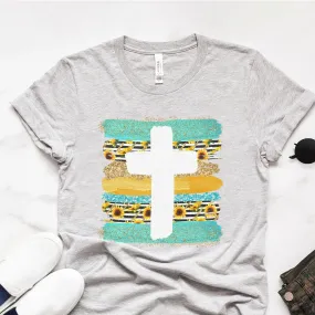 Cross Brushstrokes Sunflower Tee