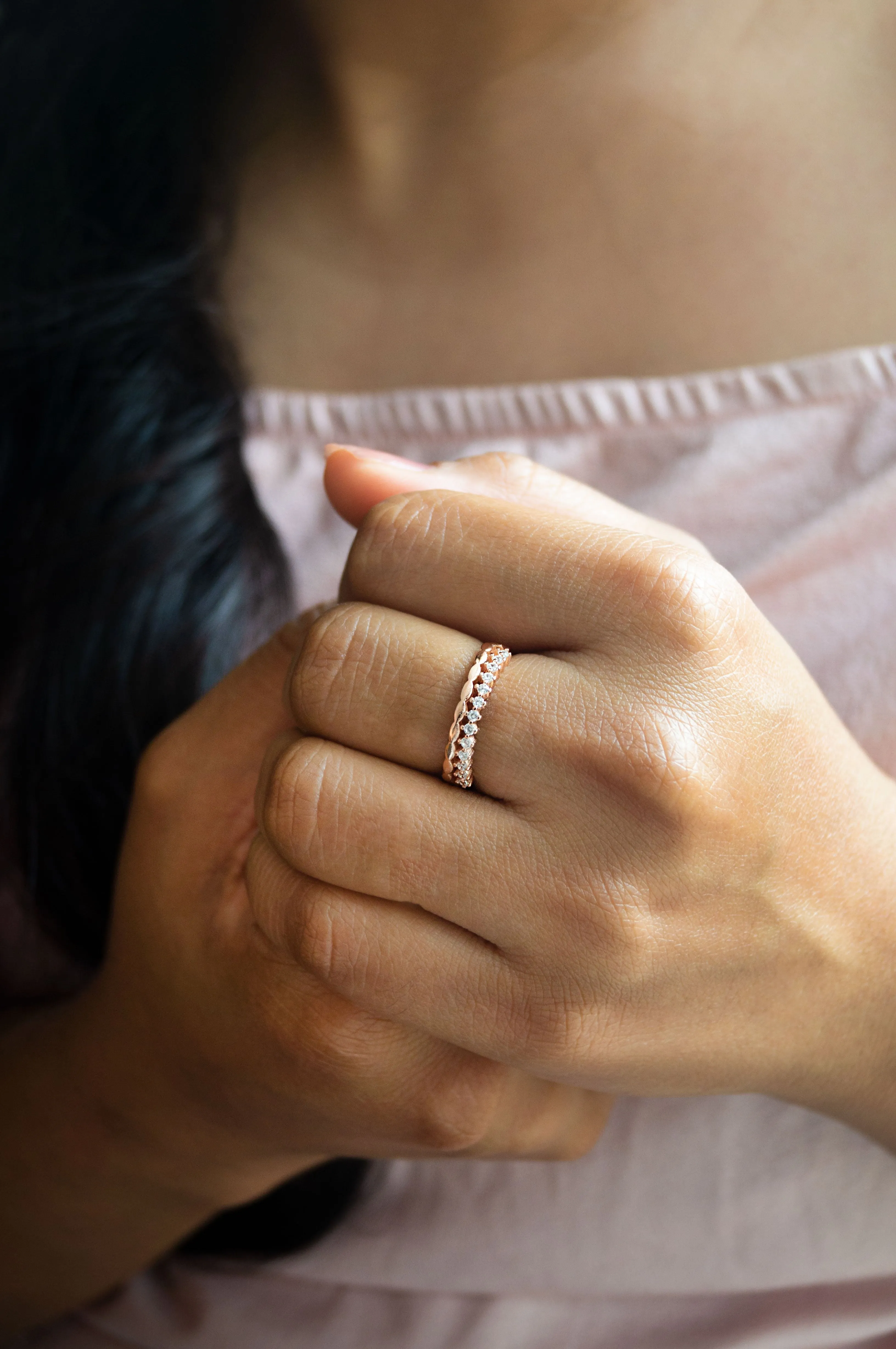 Dewdrop Shimmer Sterling Silver Ring