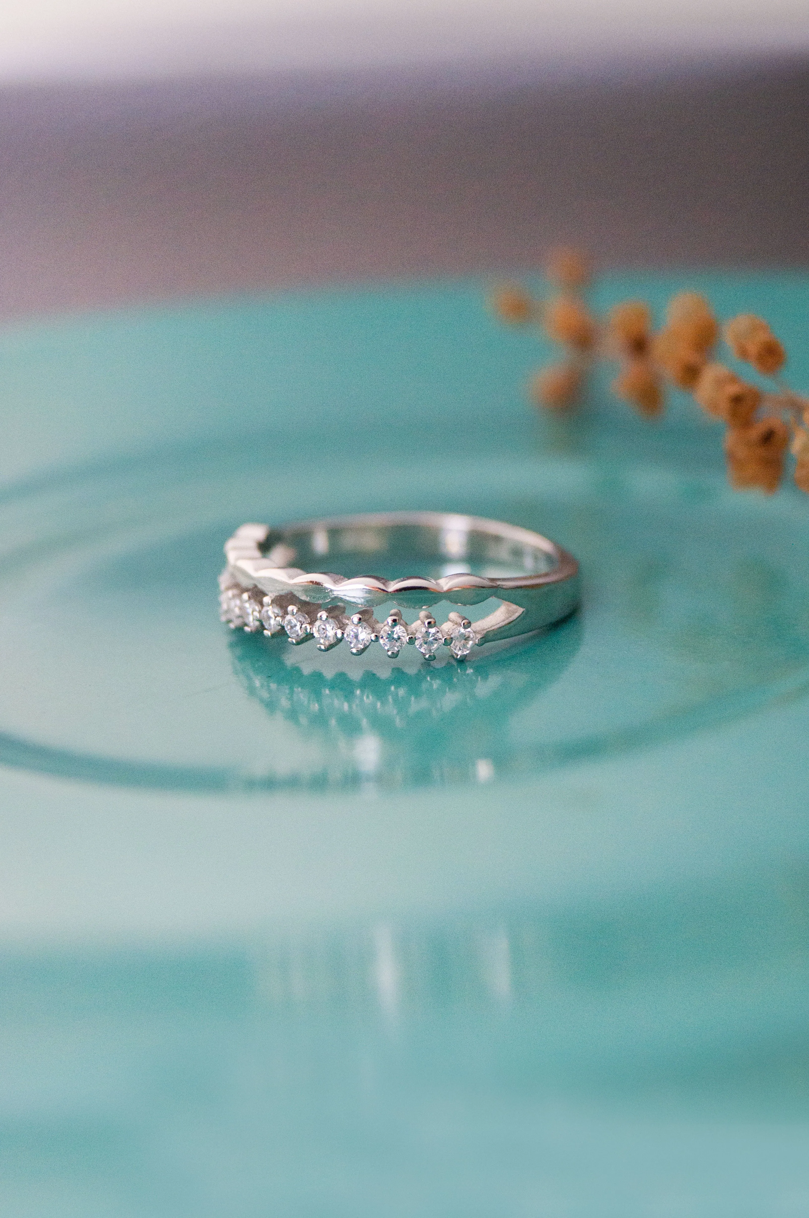 Dewdrop Shimmer Sterling Silver Ring