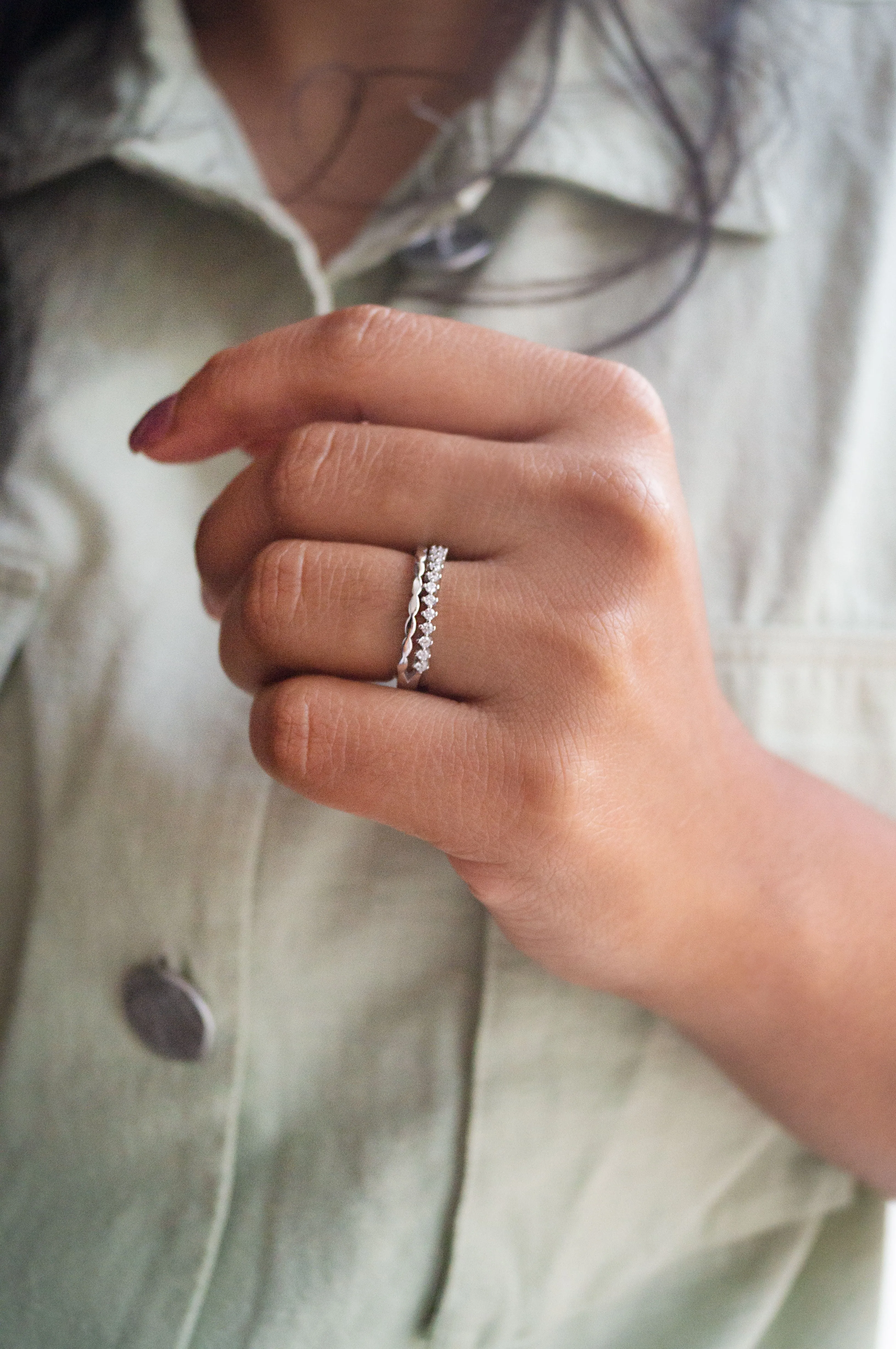 Dewdrop Shimmer Sterling Silver Ring