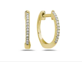 Diamond Huggie Earrings in 14K Yellow Gold