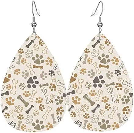 Dog Bone & Paw Print Earrings