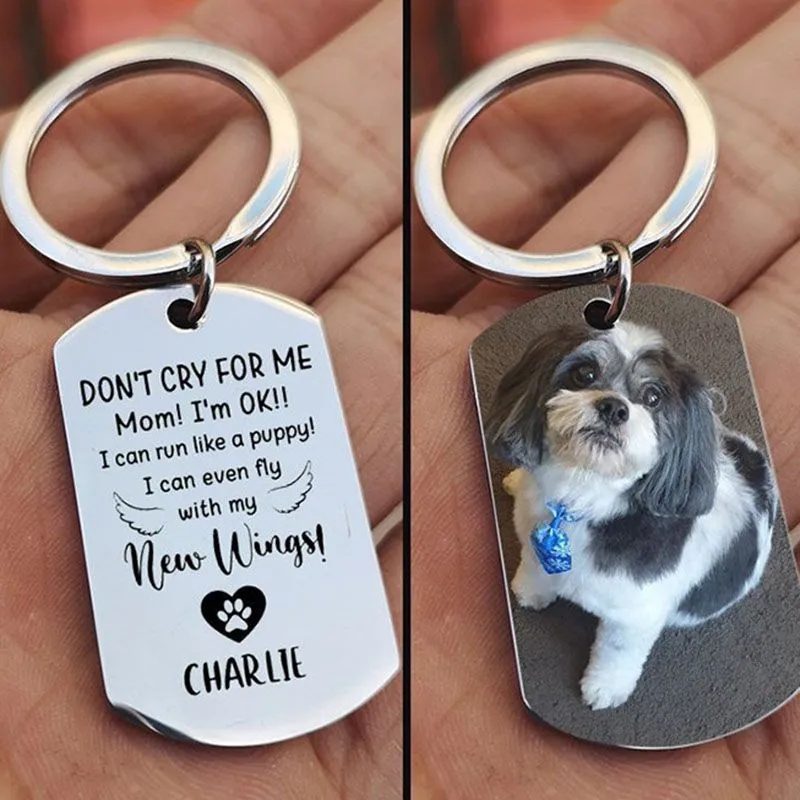 Double Personalized Photo keychain With Name For Family