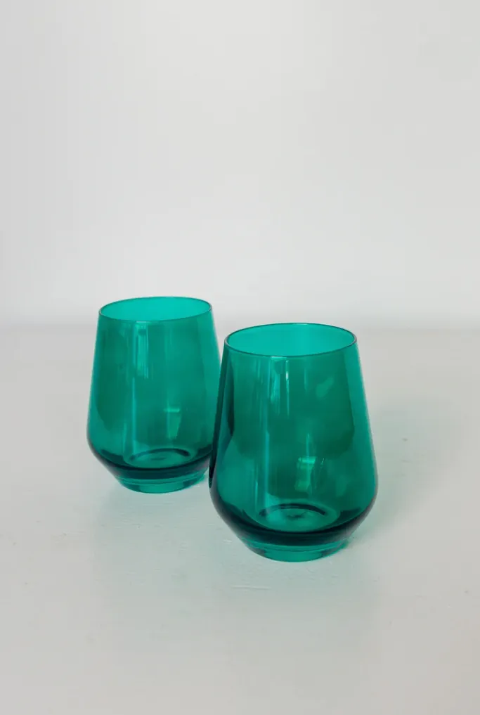 Estelle Colored Glass Stemless Set/2