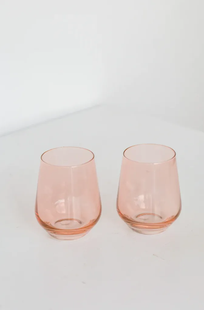 Estelle Colored Glass Stemless Set/2