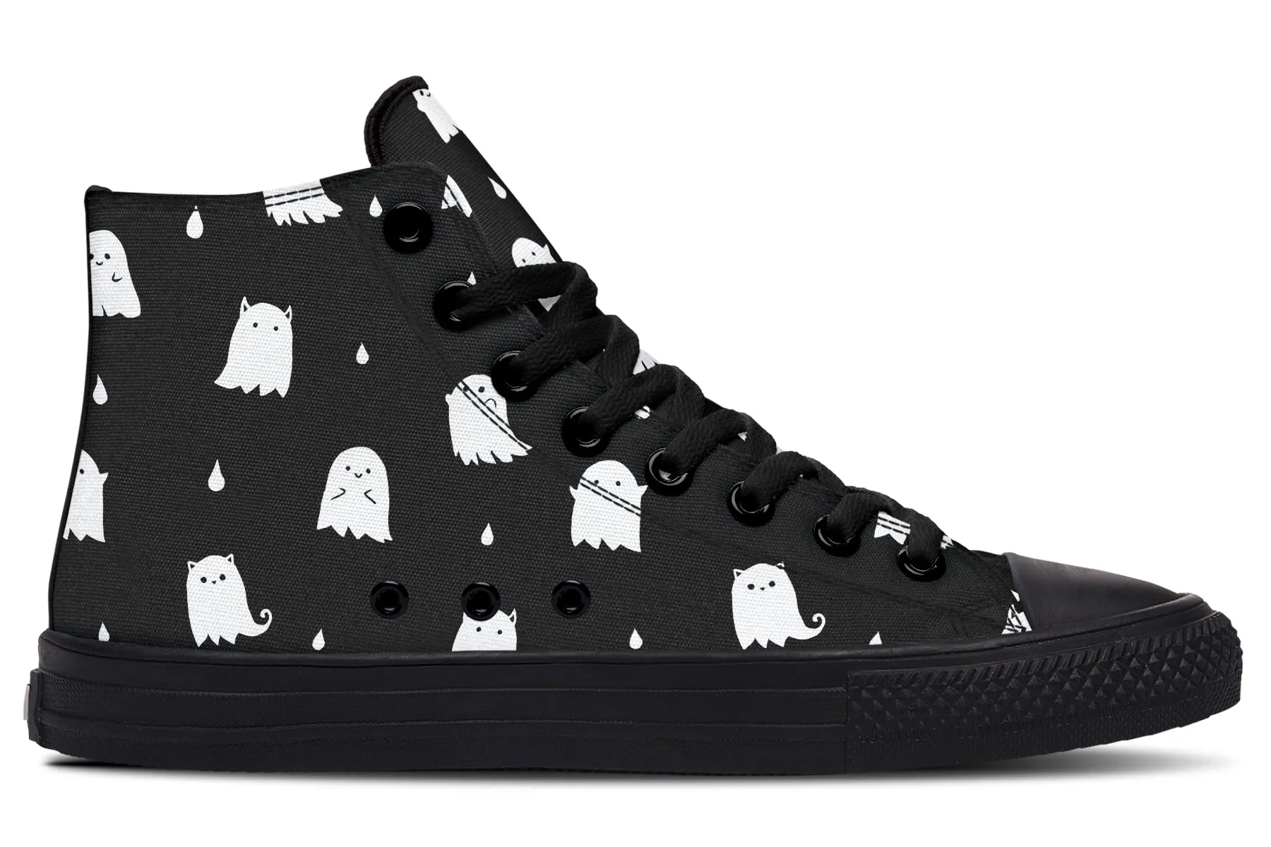 Ghost Party High Tops - Classic Premium Canvas Shoes with Comfortable and Durable Soles