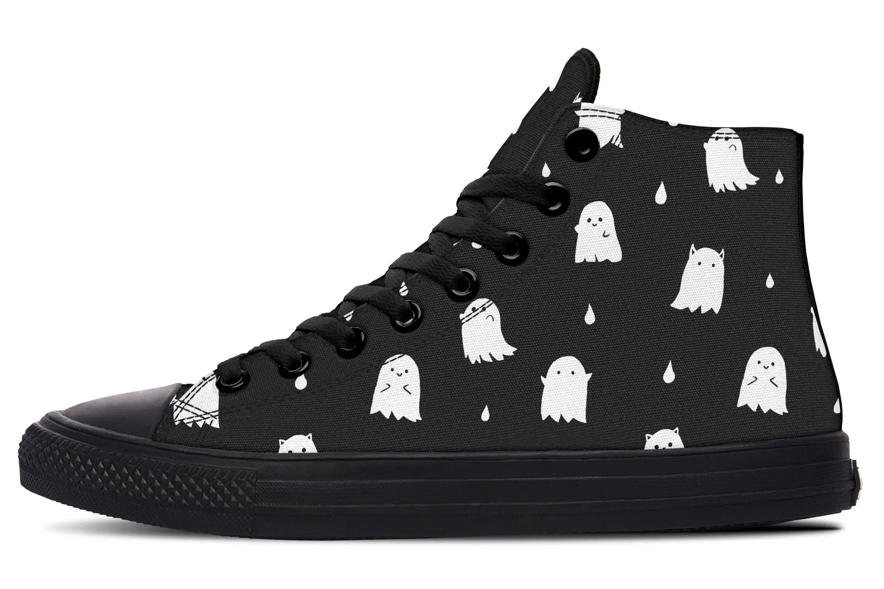 Ghost Party High Tops - Classic Premium Canvas Shoes with Comfortable and Durable Soles