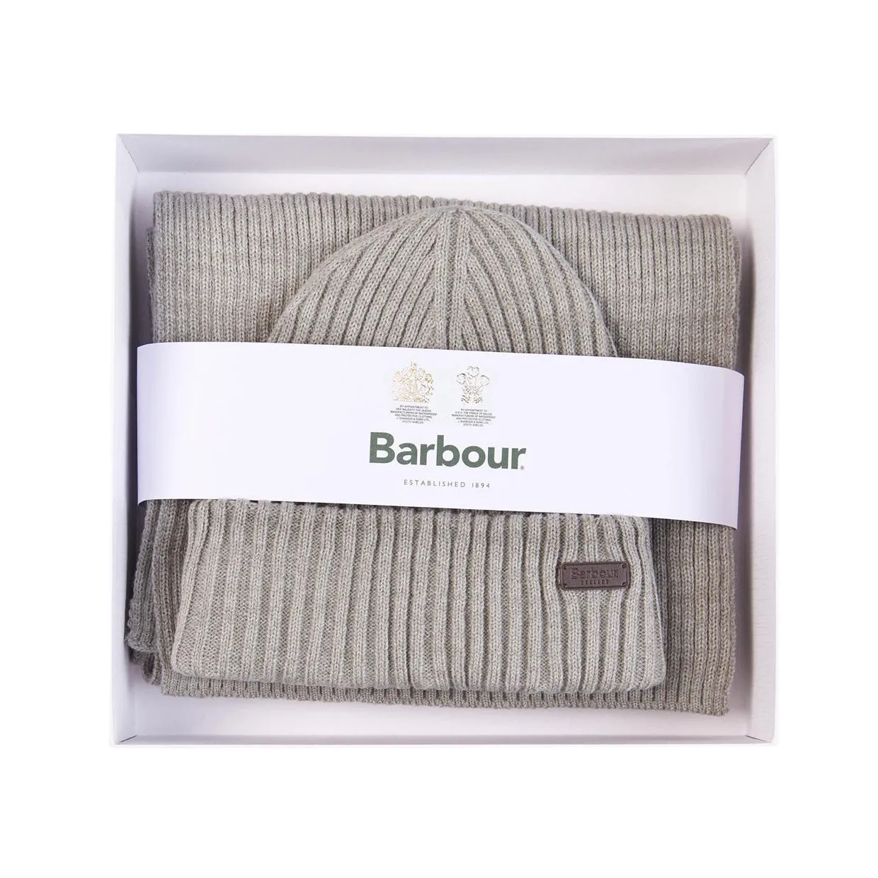 Gift Set Uomo Barbour Cappello Sciarpa Crimdon Grigio