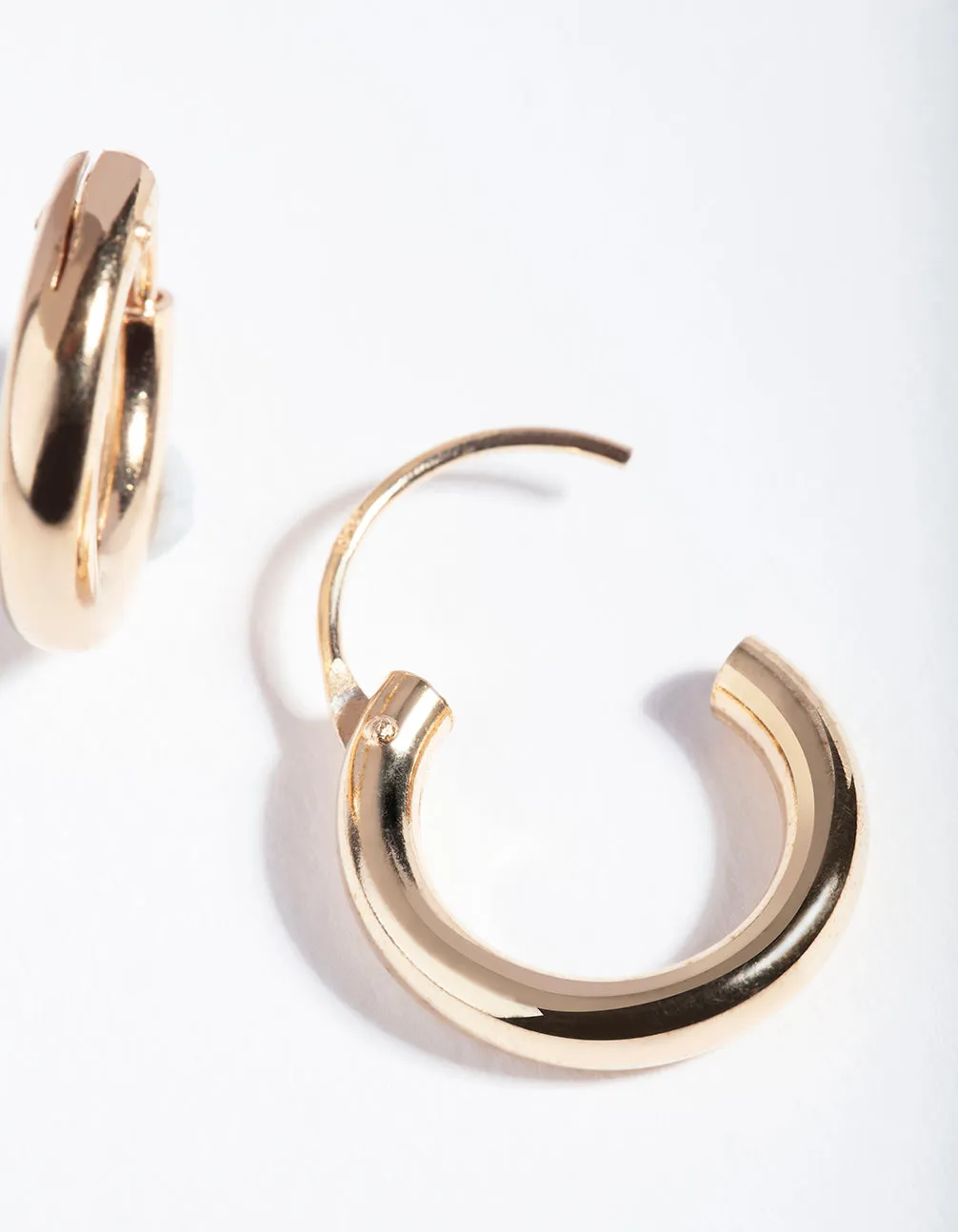 Gold Plated Sterling Silver Tube Hoop Earrings