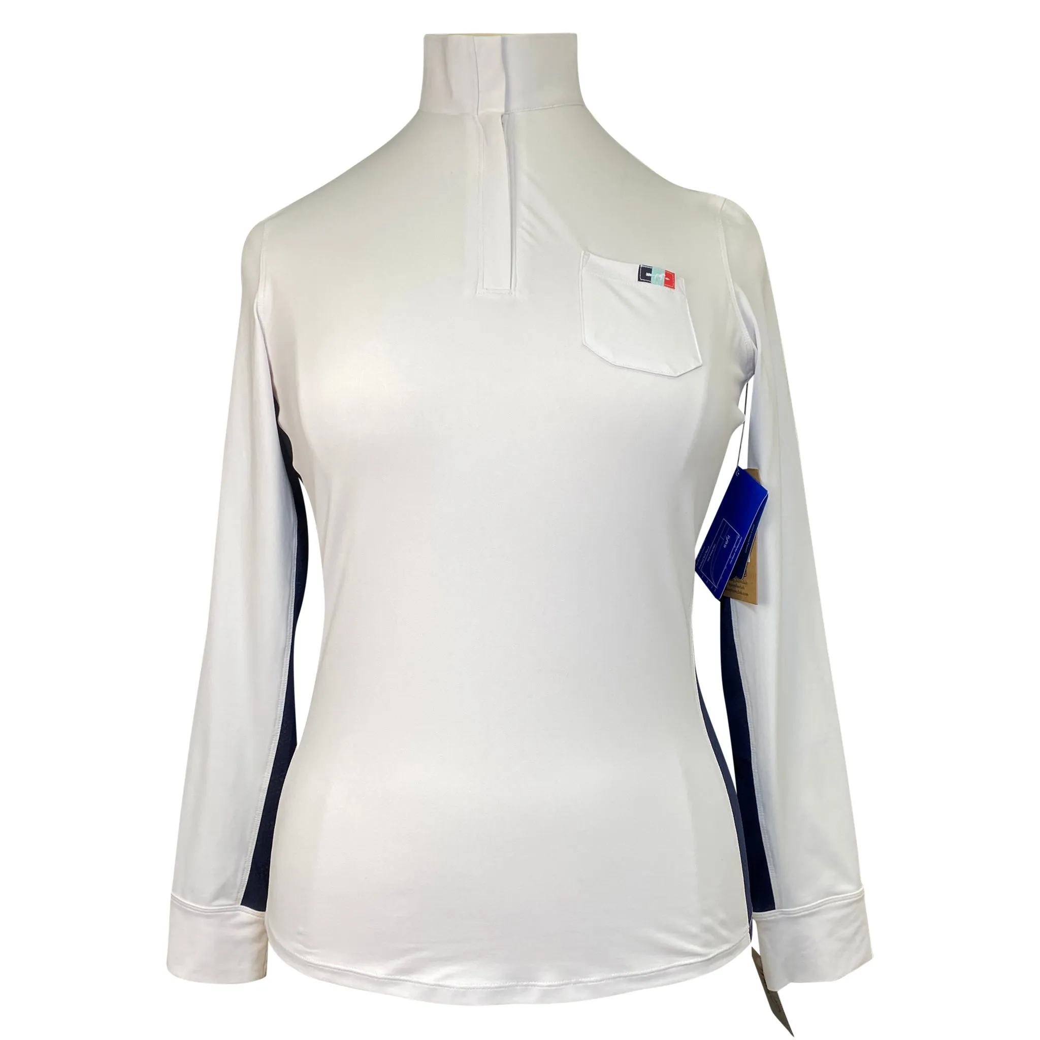 Hunt Club 'Sterling' Competition Shirt in White/Navy - Women's Large