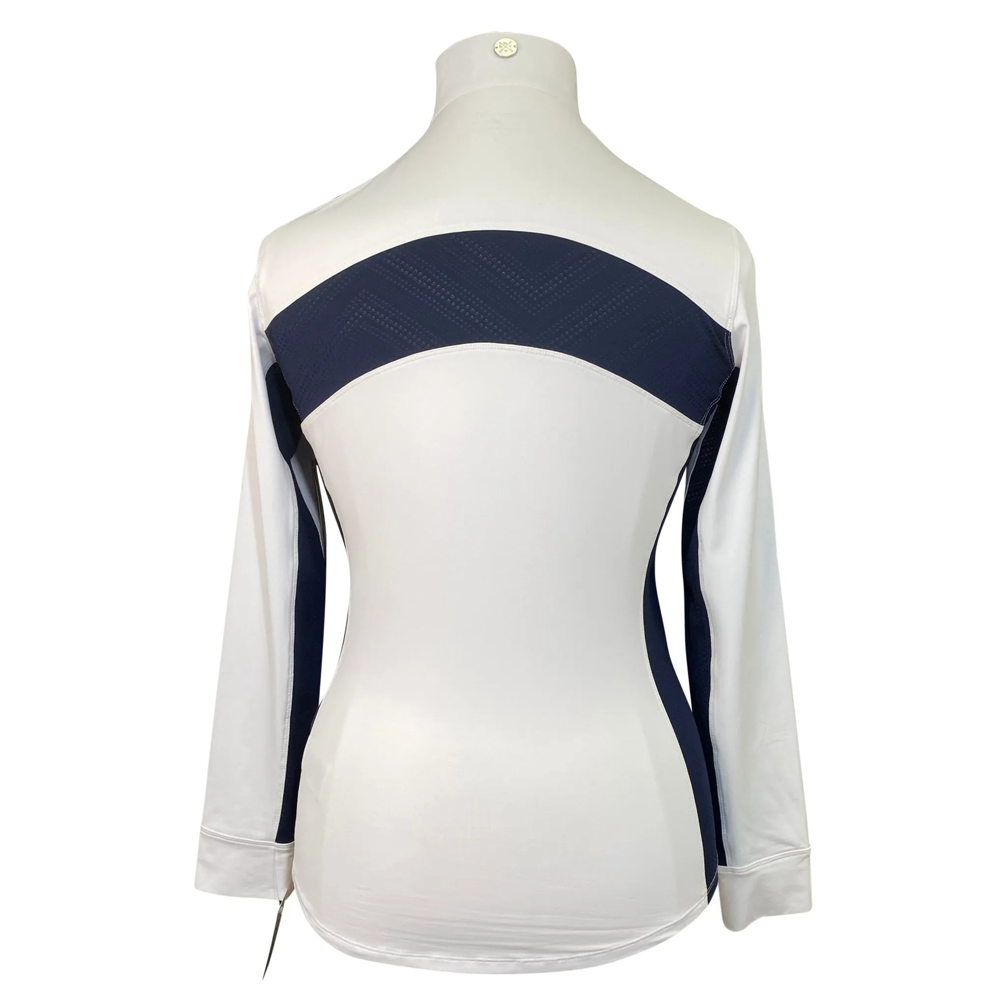 Hunt Club 'Sterling' Competition Shirt in White/Navy - Women's Large