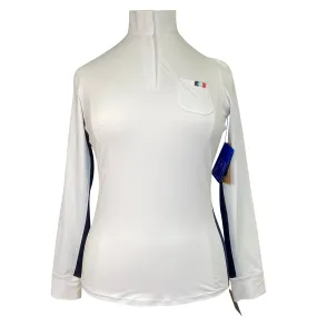 Hunt Club 'Sterling' Competition Shirt in White/Navy - Women's Large