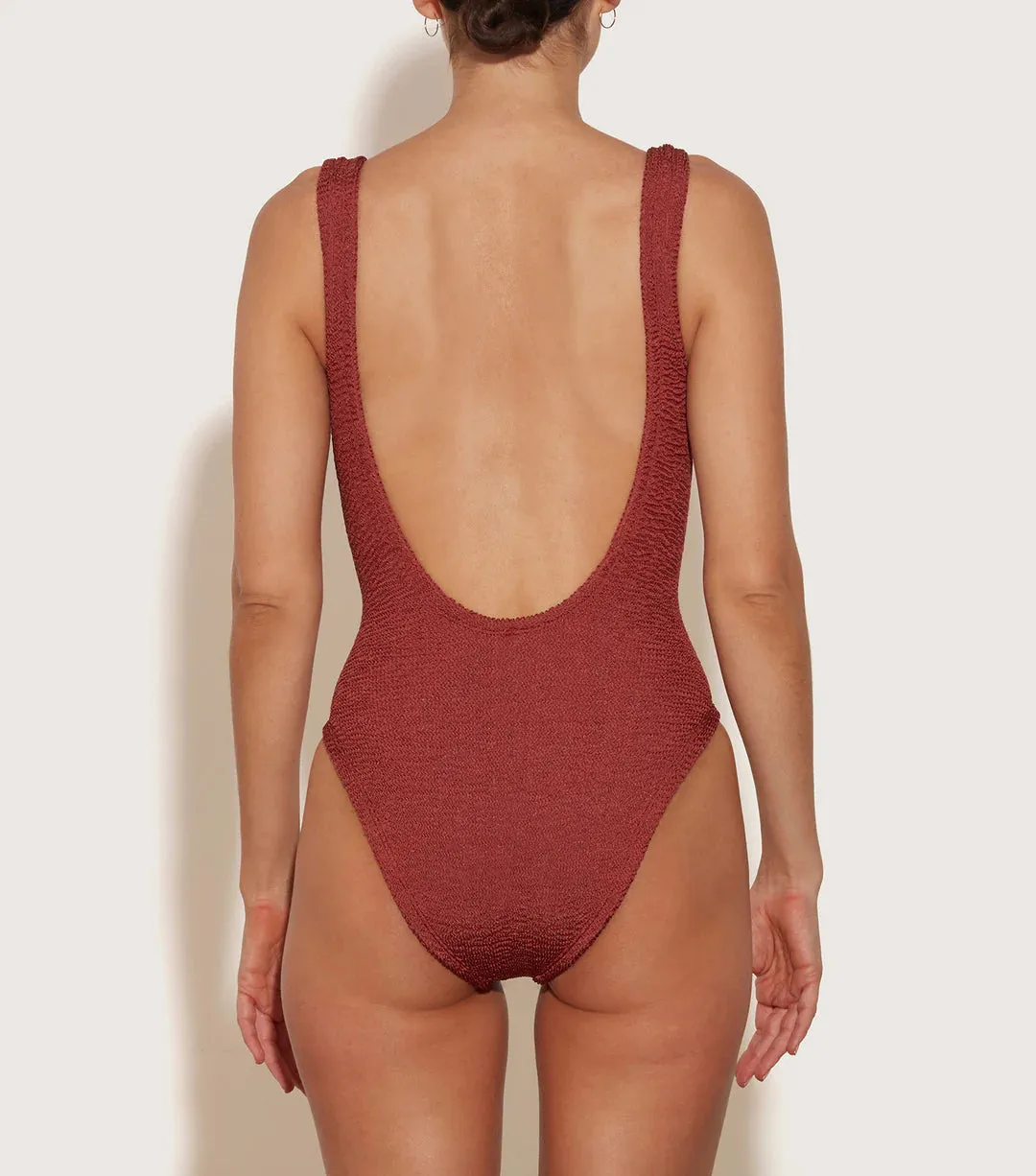 Hunza G - Square Neck Swim - Metallic Rosewood