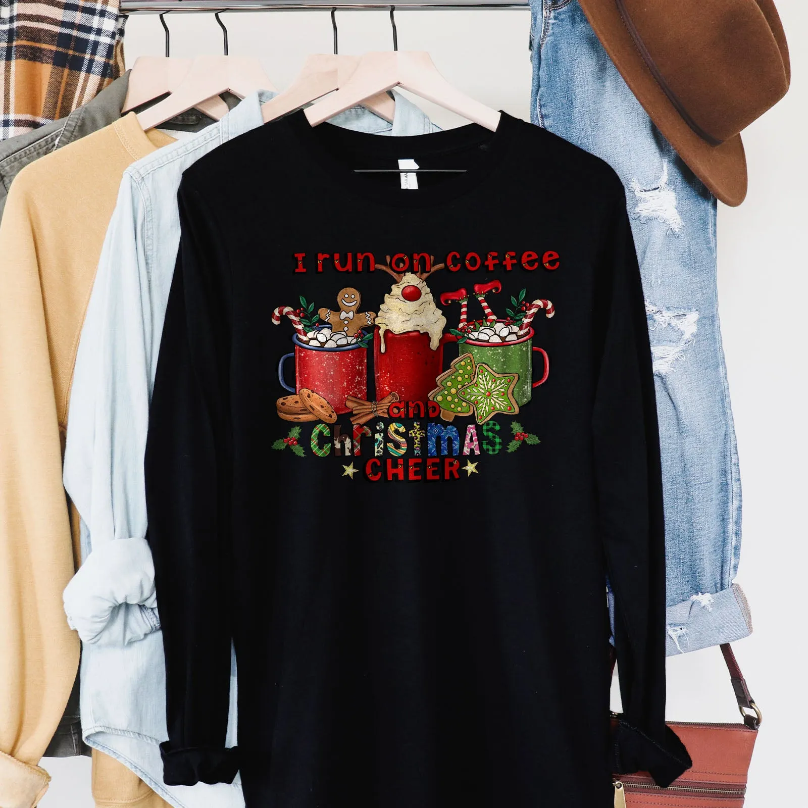 I Run On Coffee And Christmas Cheer Long Sleeve