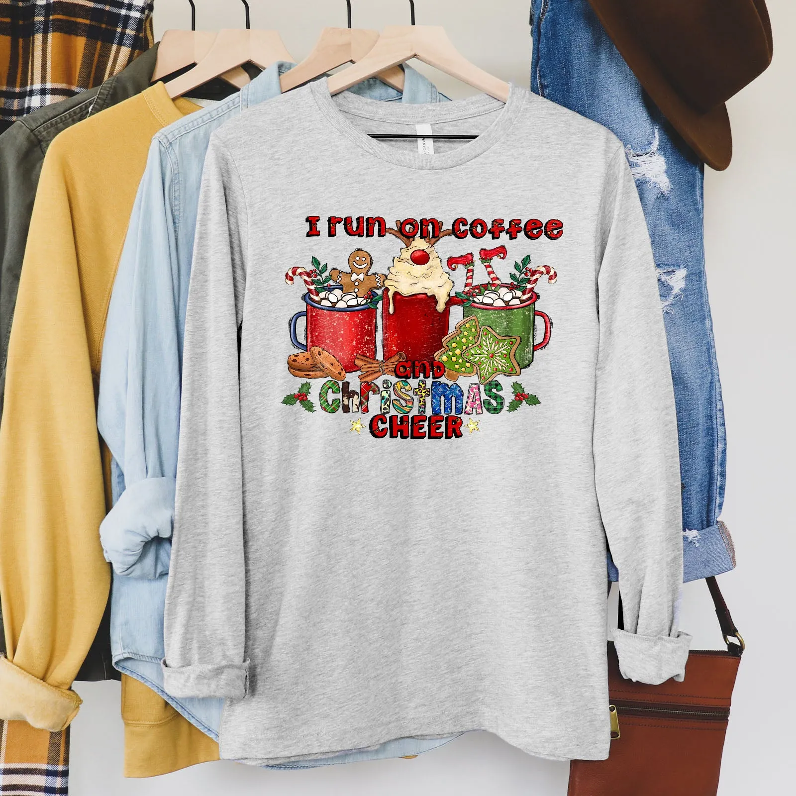 I Run On Coffee And Christmas Cheer Long Sleeve